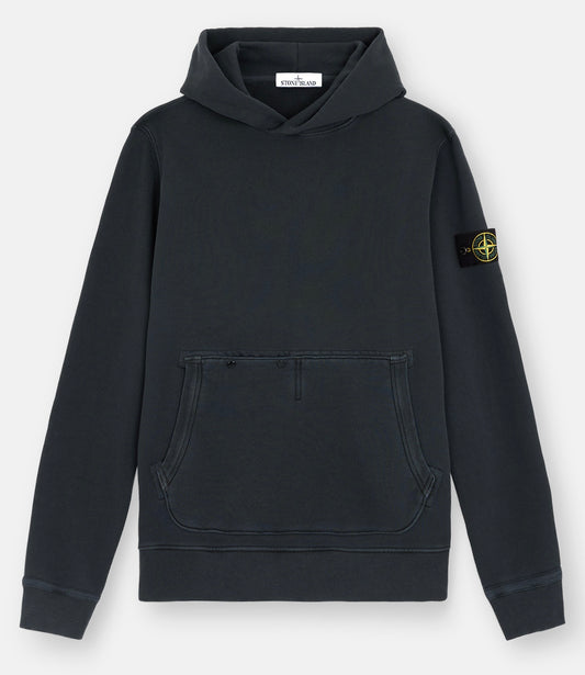 Stone Island 61041 Organic Cotton Diagonal Fleece 'Old' Effect Hoodie