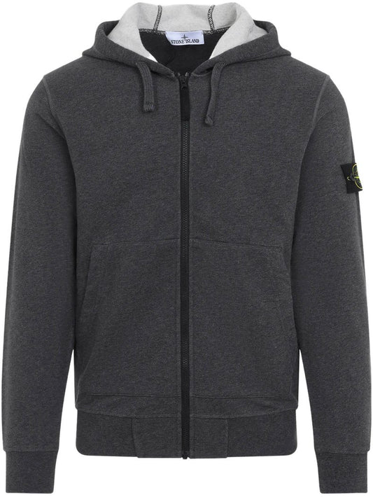 Stone Island 6100042 COTTON FLEECE Hooded Full Zip Sweatshirt