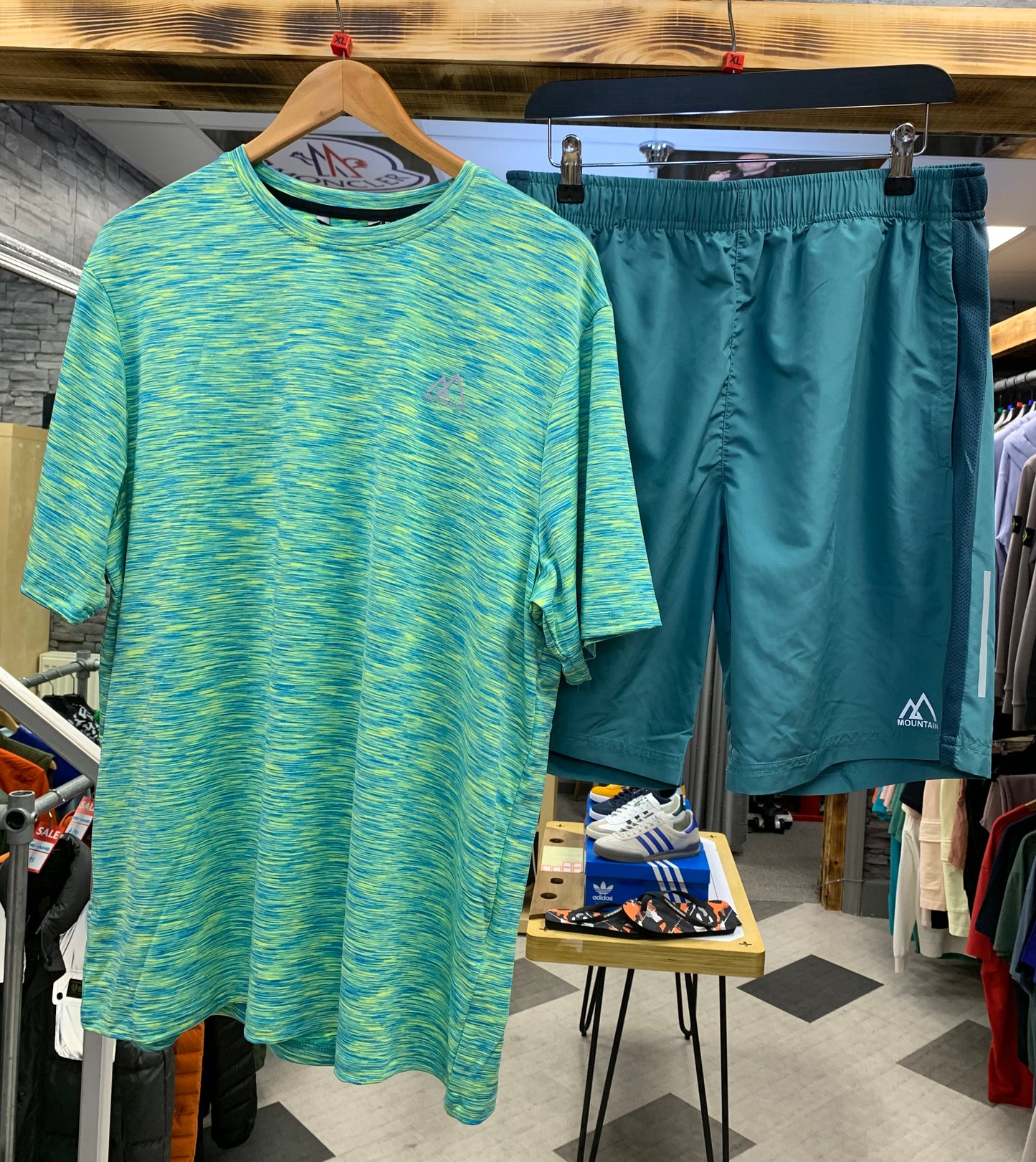 Mountain Mens 2PC Shorts and T Shirt Gym Set