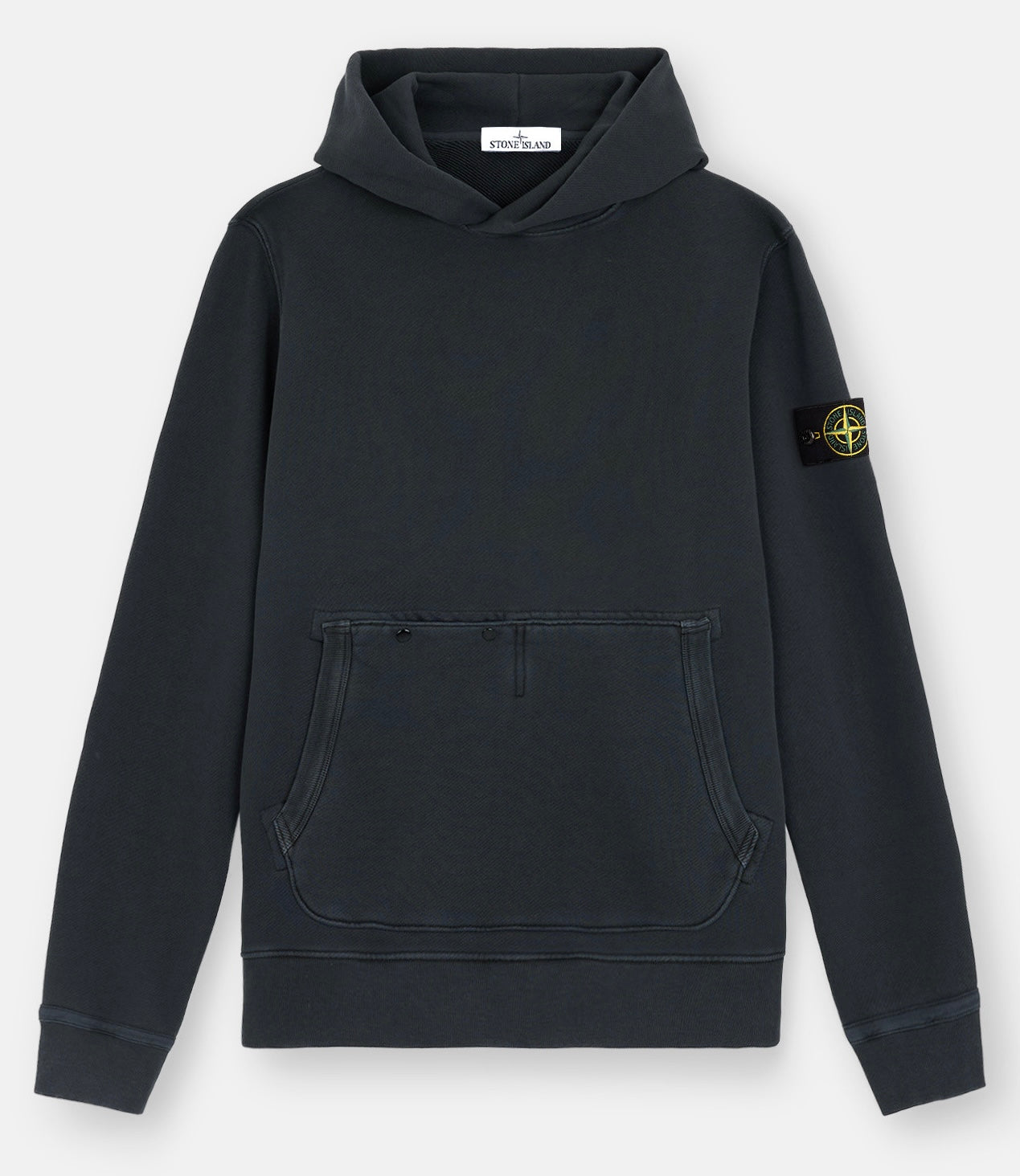 Stone Island 61041 Organic Cotton Diagonal Fleece 'Old' Effect Hoodie