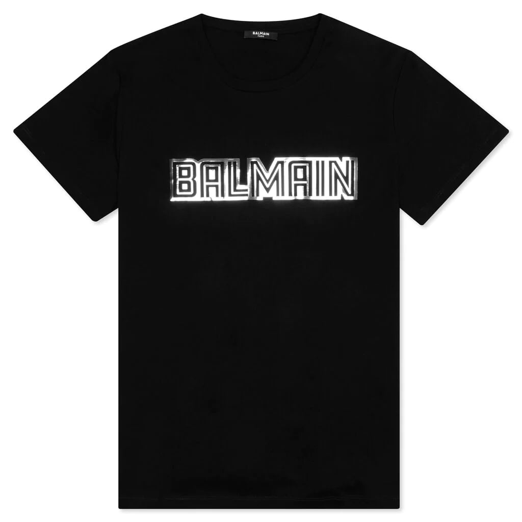 Balmain Metallic Logo T Shirt